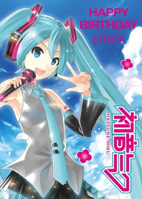 Hatsune Miku Personalised Birthday Card