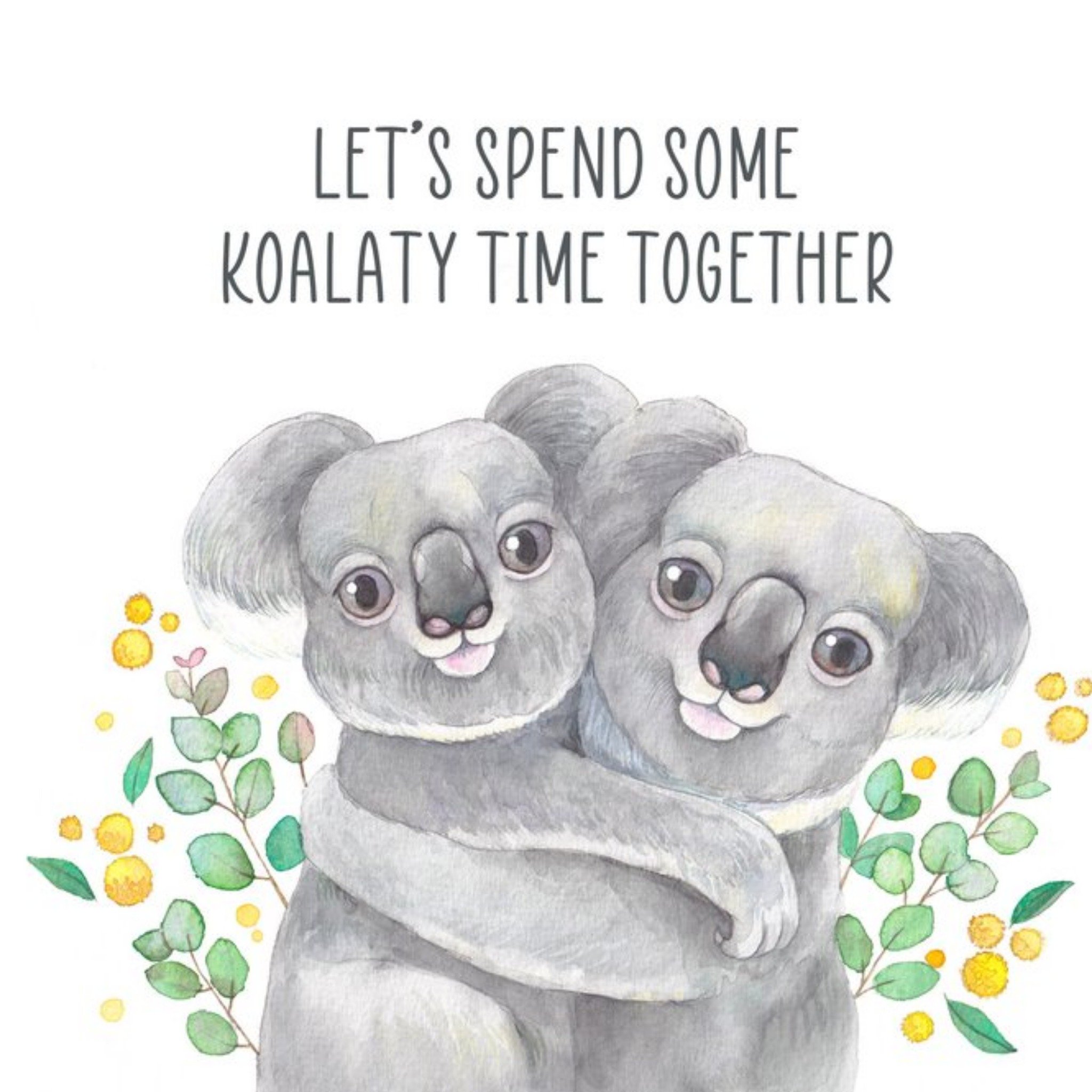 Moonpig Watercolour By Cat Koala Bear Pun Just A Note Card