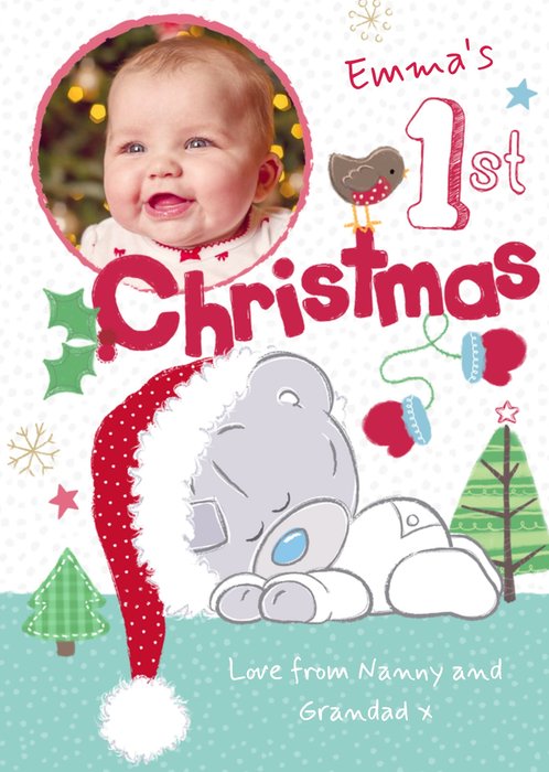 Me To You Tatty Teddy Personalised And Photo First Christmas Card