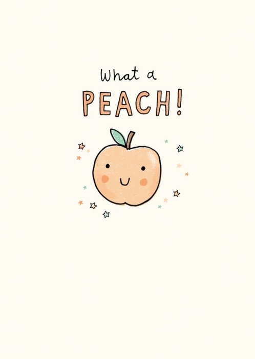 Illustrated What A Peach Thank You Card