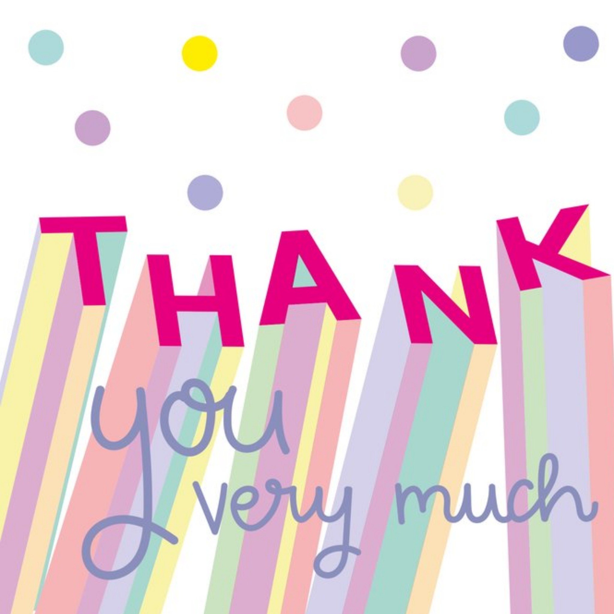 Moonpig Betibabs Typographic Illustrated Confetti Thank You Card