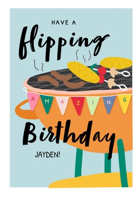 Barbecue Themed Flipping Amazing Birthday Card From The Studio Collection