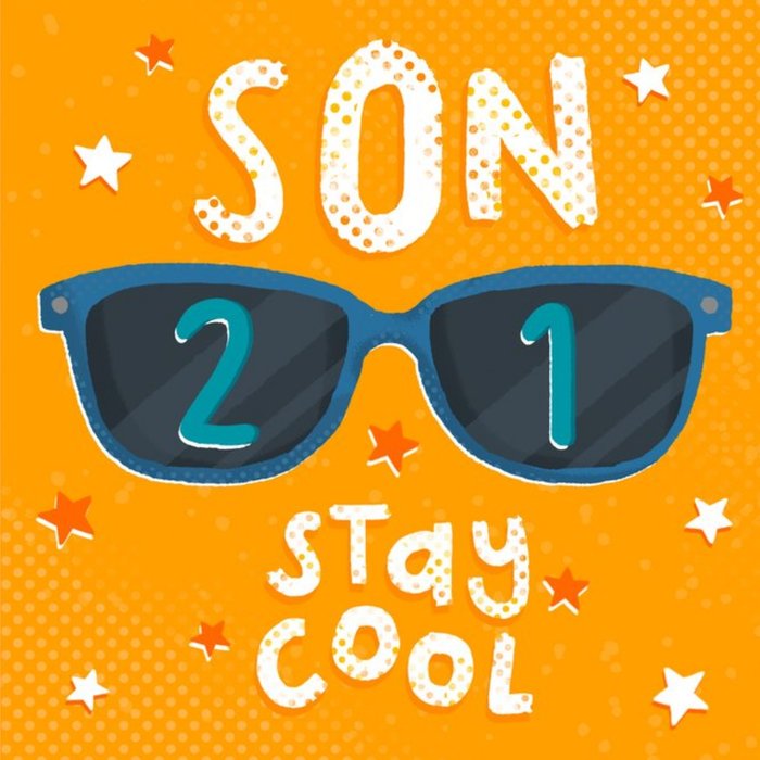 Sunglasses Son 21 Today Birthday Card