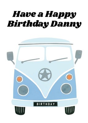 Campervan Personalised Happy Birthday Card