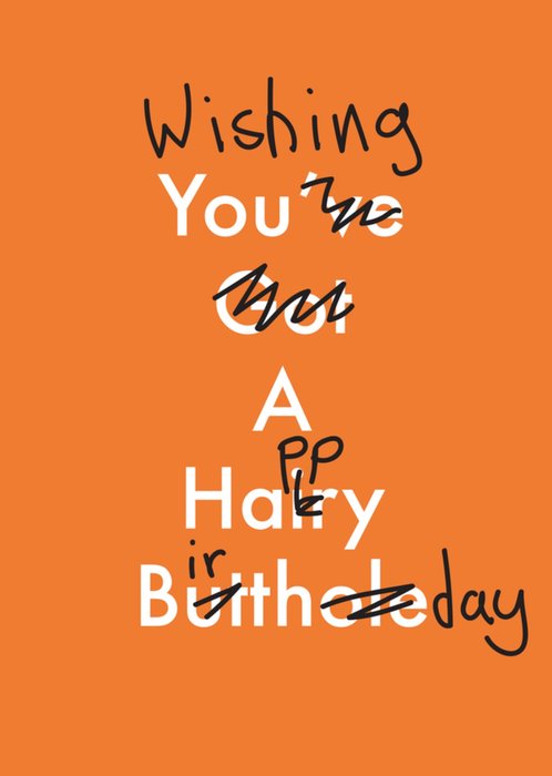 Wishing You A Happy Birthday Humorous Typographic Birthday Card