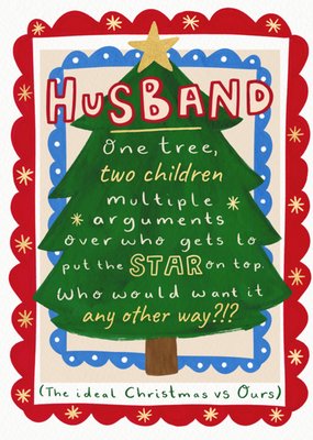 One Tree Two Children Husband Christmas Card