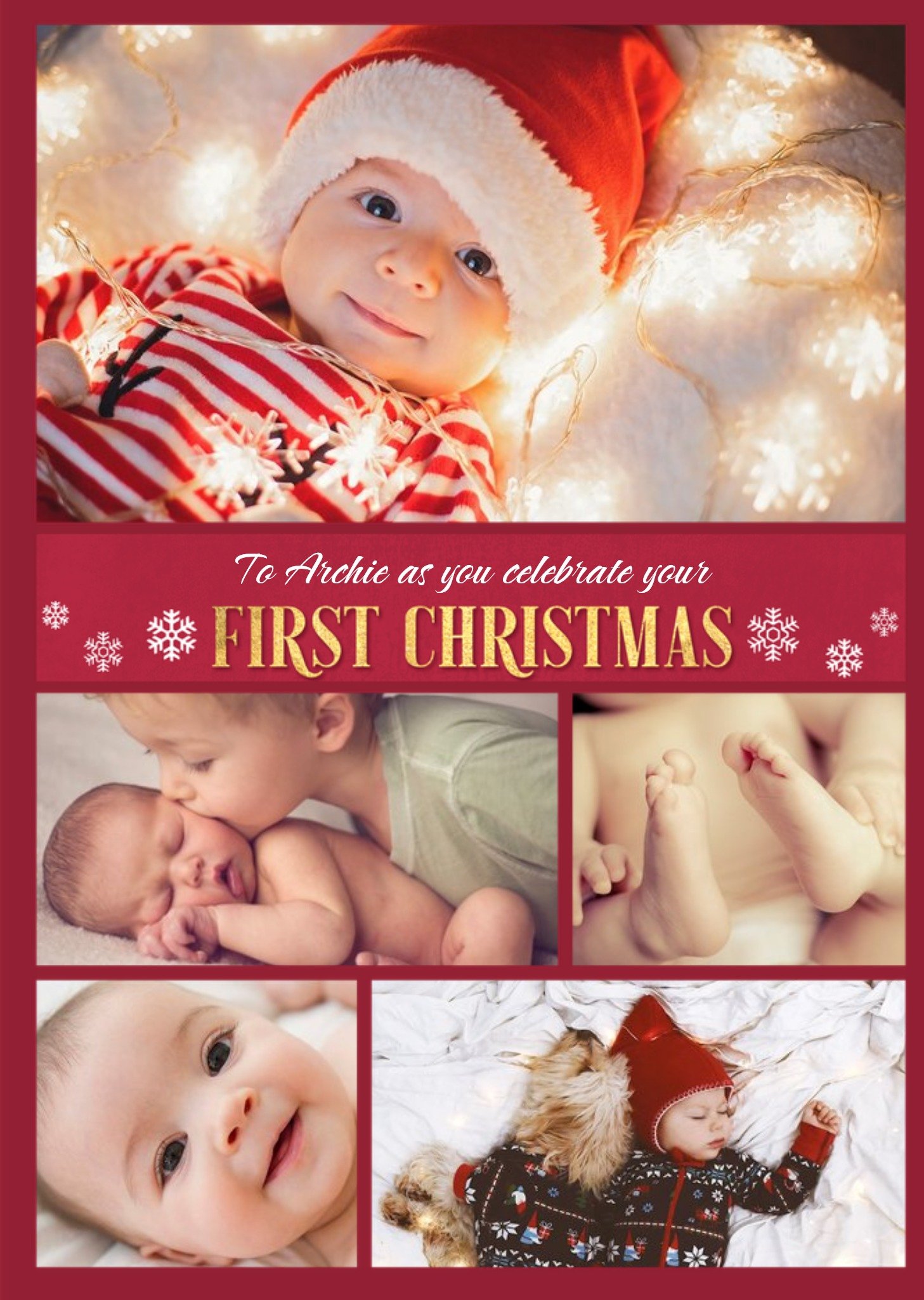 Moonpig Multiple Photo Upload Christmas Card For Auntie