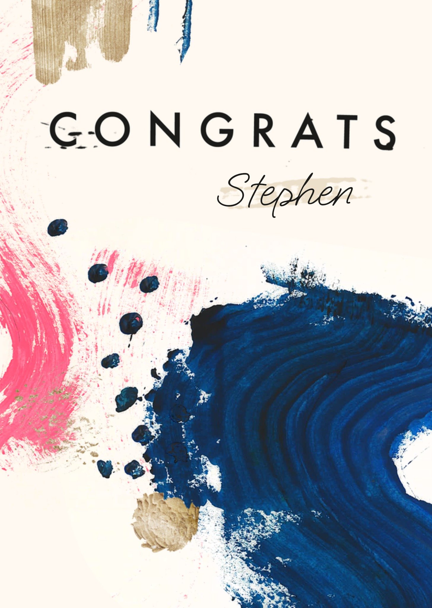 Moonpig Artistic Brush Strokes Congratulations Card