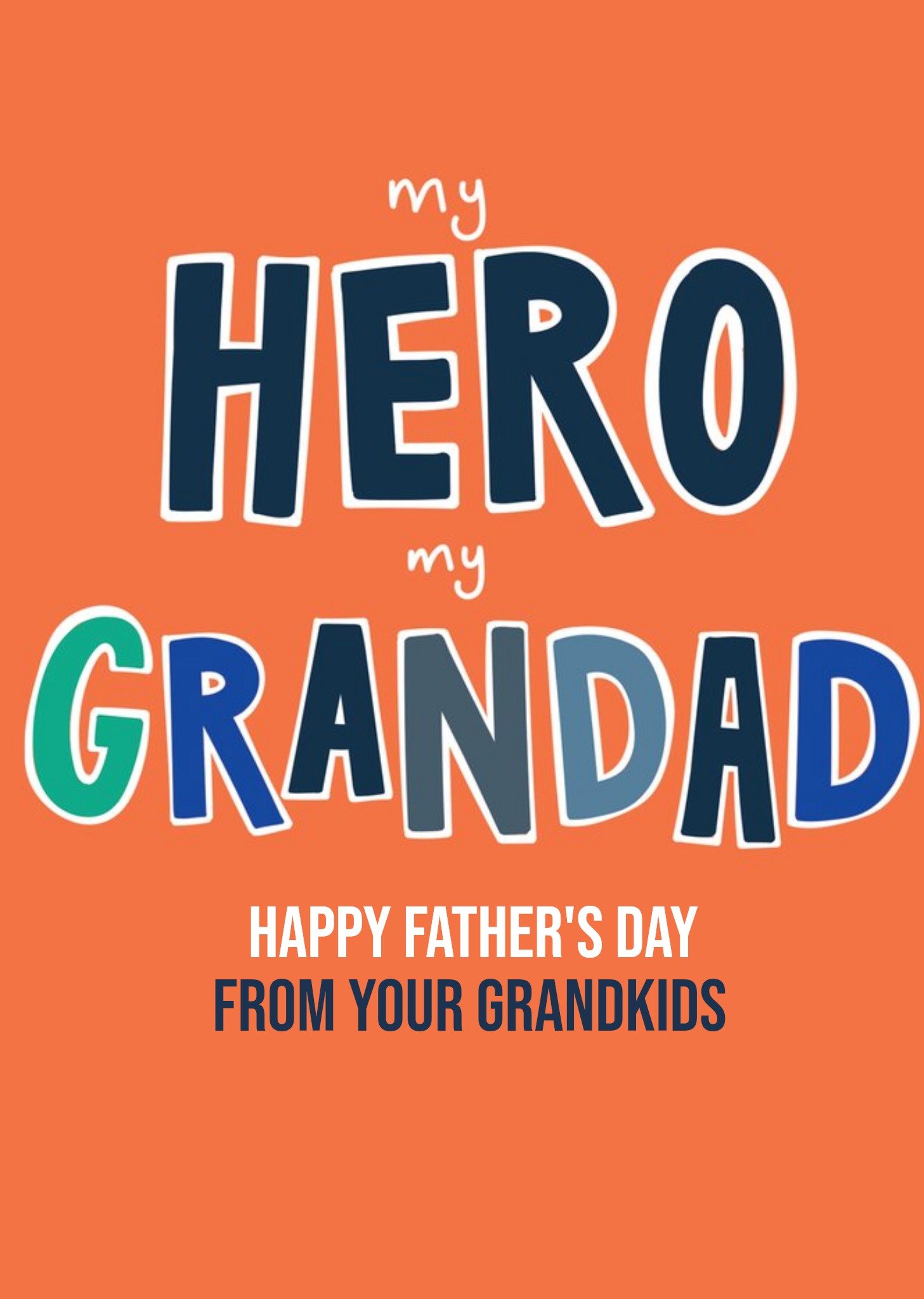 Moonpig Bold Typography On An Orange Background My Grandad Father's Day Card