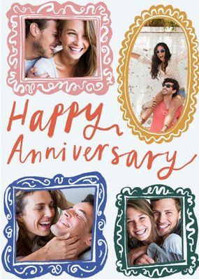 Katy Welsh Illustrated Photo Collage Anniversary Card