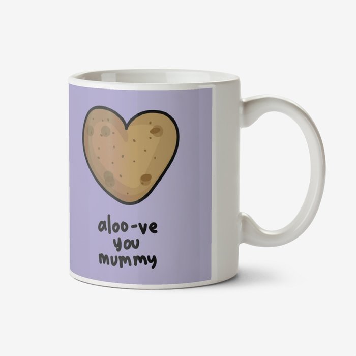 Bright Illustration Of Two Heart Shaped Potatoes, Aloo-ve You Mummy Mug