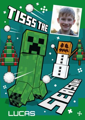 Minecraft Tis The Season Photo Upload Christmas Card