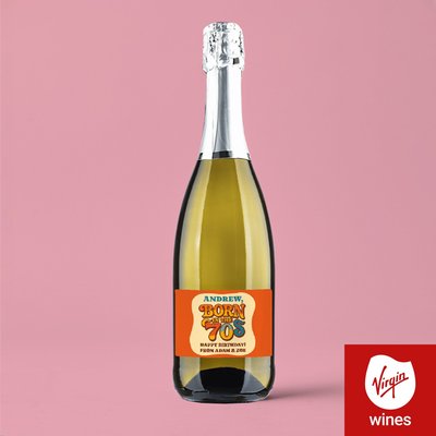 Personalised Photo Born In The 70's Prosecco 75cl