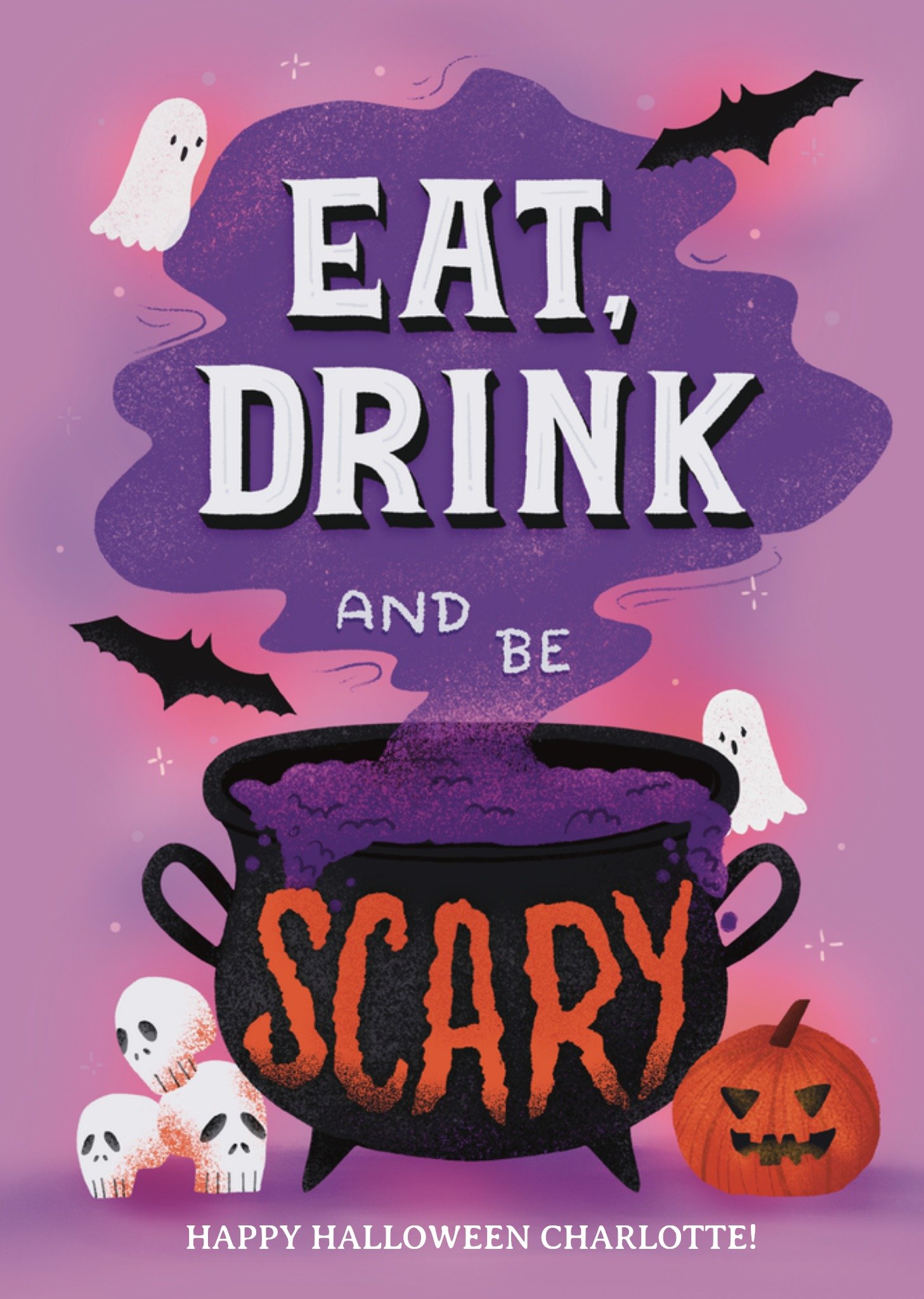 Moonpig Eat Drink And Be Scary Halloween Card