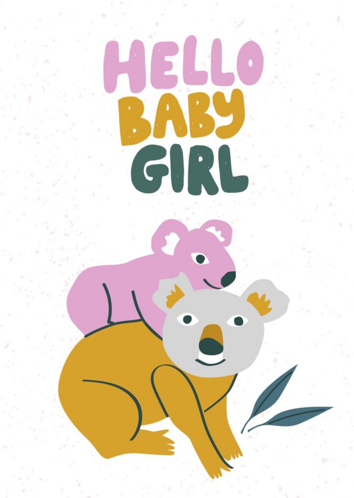 Moonpig Beck Ng Koala Bear Cute New Baby Girl Card
