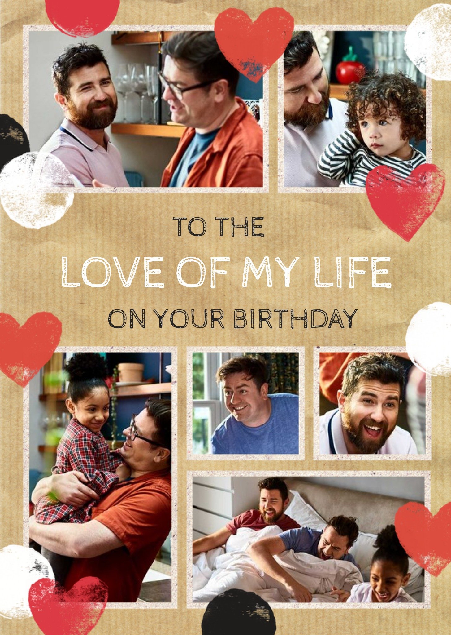 Moonpig Stamped Hearts To The Love Of My Life Photo Birthday Card