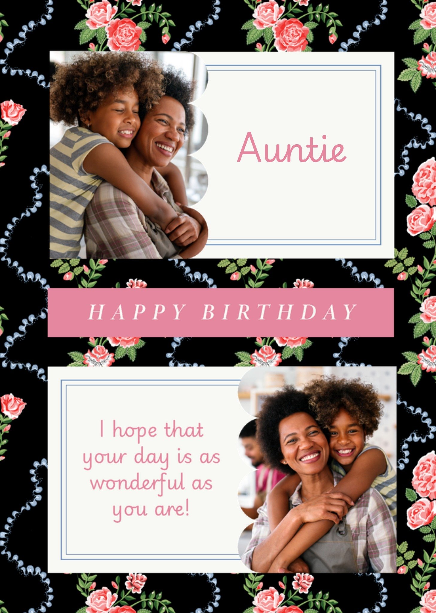 Cath Kidston Auntie Photo Upload Happy Birthday Card