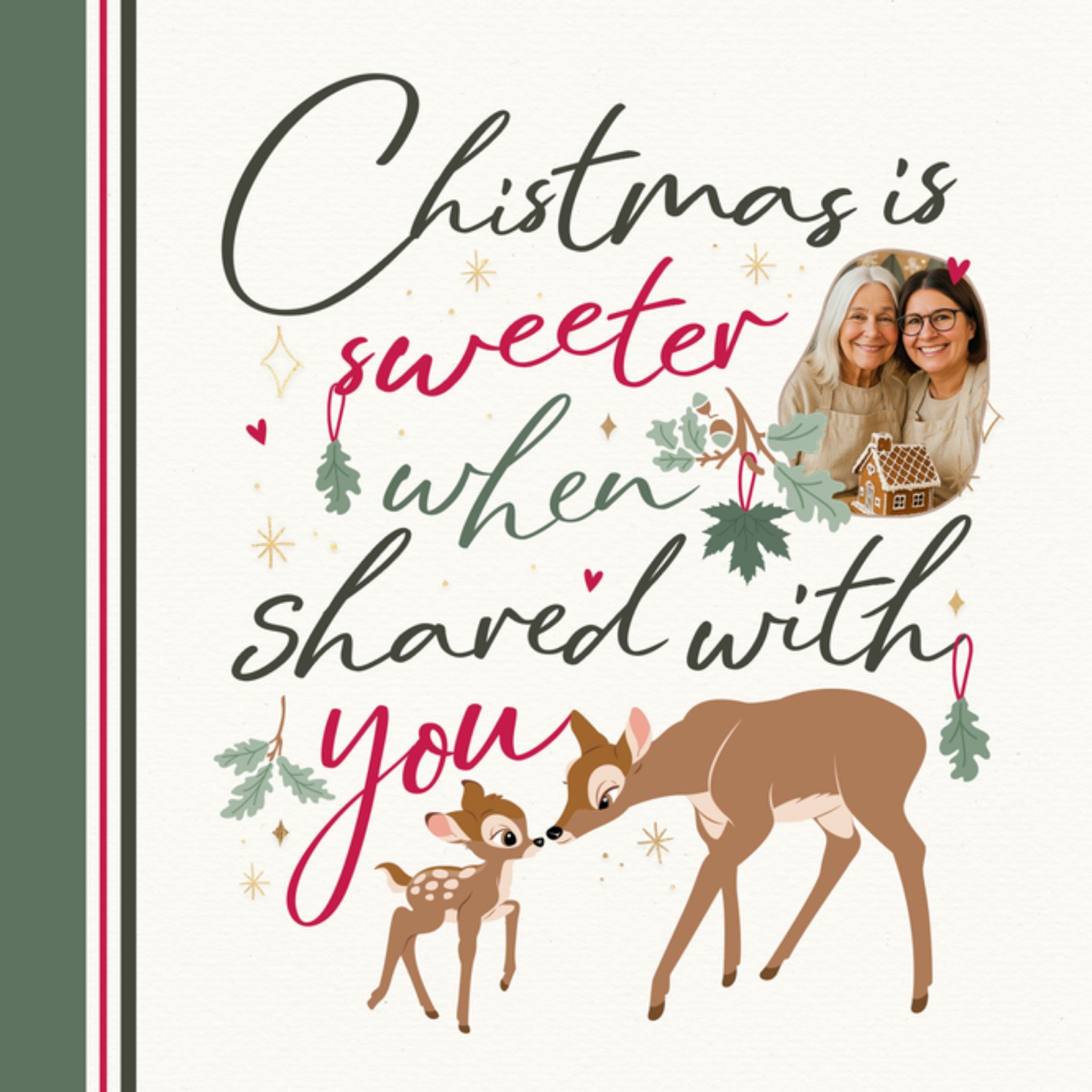 Disney's Bambi Disney Bambi Sweeter When Shared With You Photo Upload Christmas Card