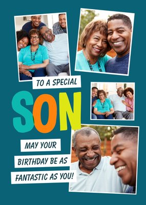 Special Son Photo Upload Birthday Card