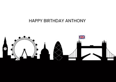 London Skyline Birthday Card