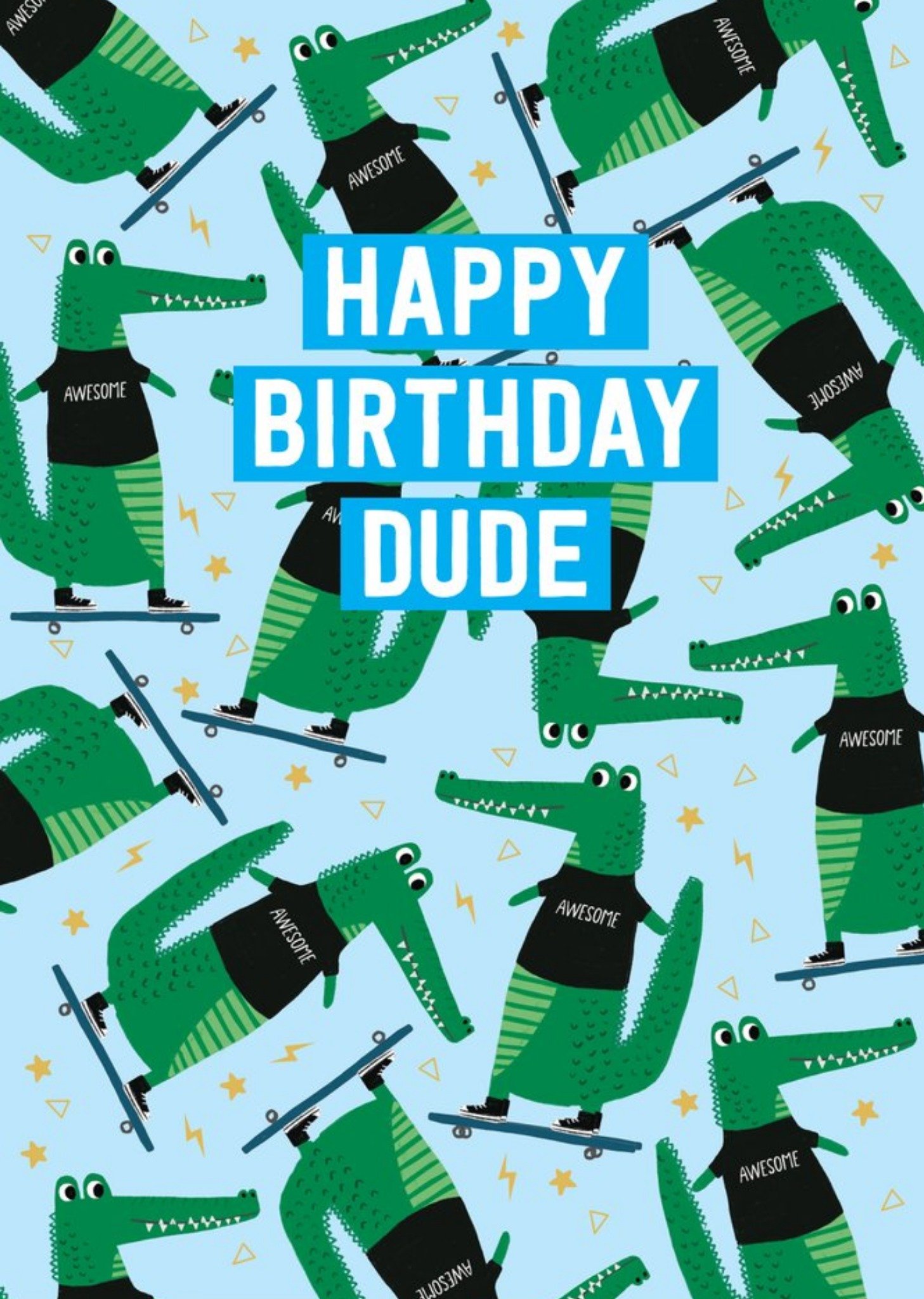 Moonpig Crocodile Happy Birthday Dude Card