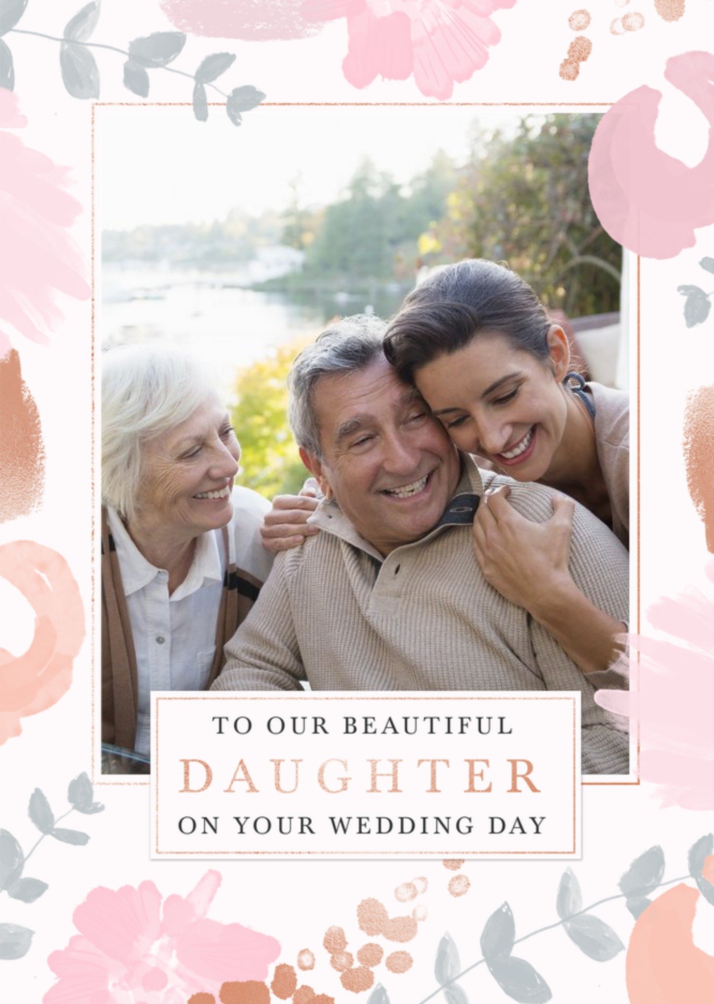 Moonpig Wedding Card - Beautiful Daughter - Daughter Wedding Day - Photo Upload
