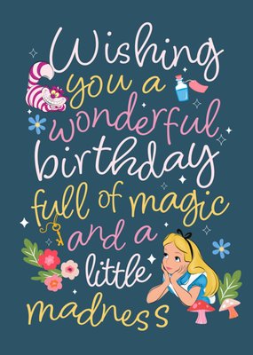 Alice In Wonderland Wishing You a Wonderful Birthday Card