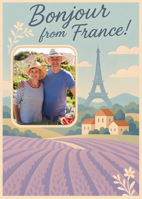 French Lavender Fields Artistic Photo Upload Postcard