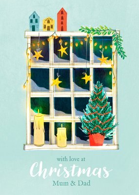 Christmas Window Mum & Dad Card