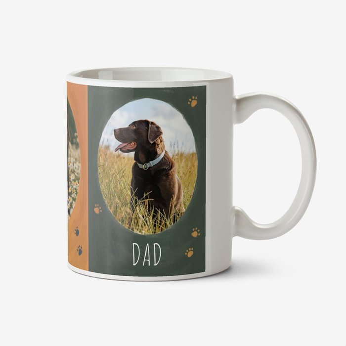 Handpainted Design Best Dog Dad Photo Upload Mug