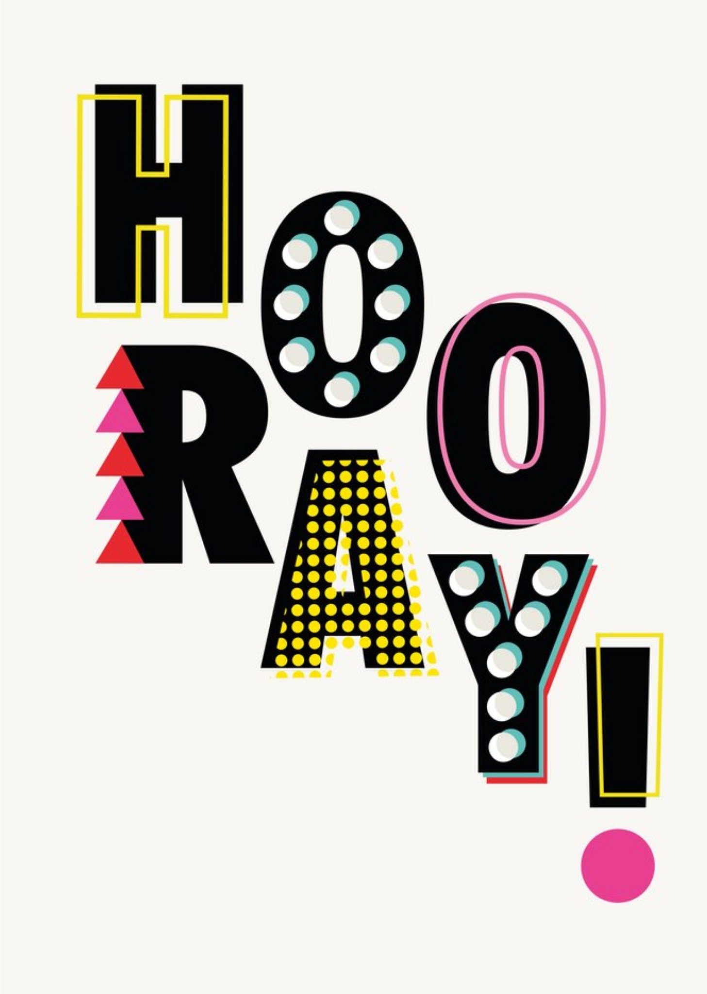 Moonpig Retro Design Hooray Card