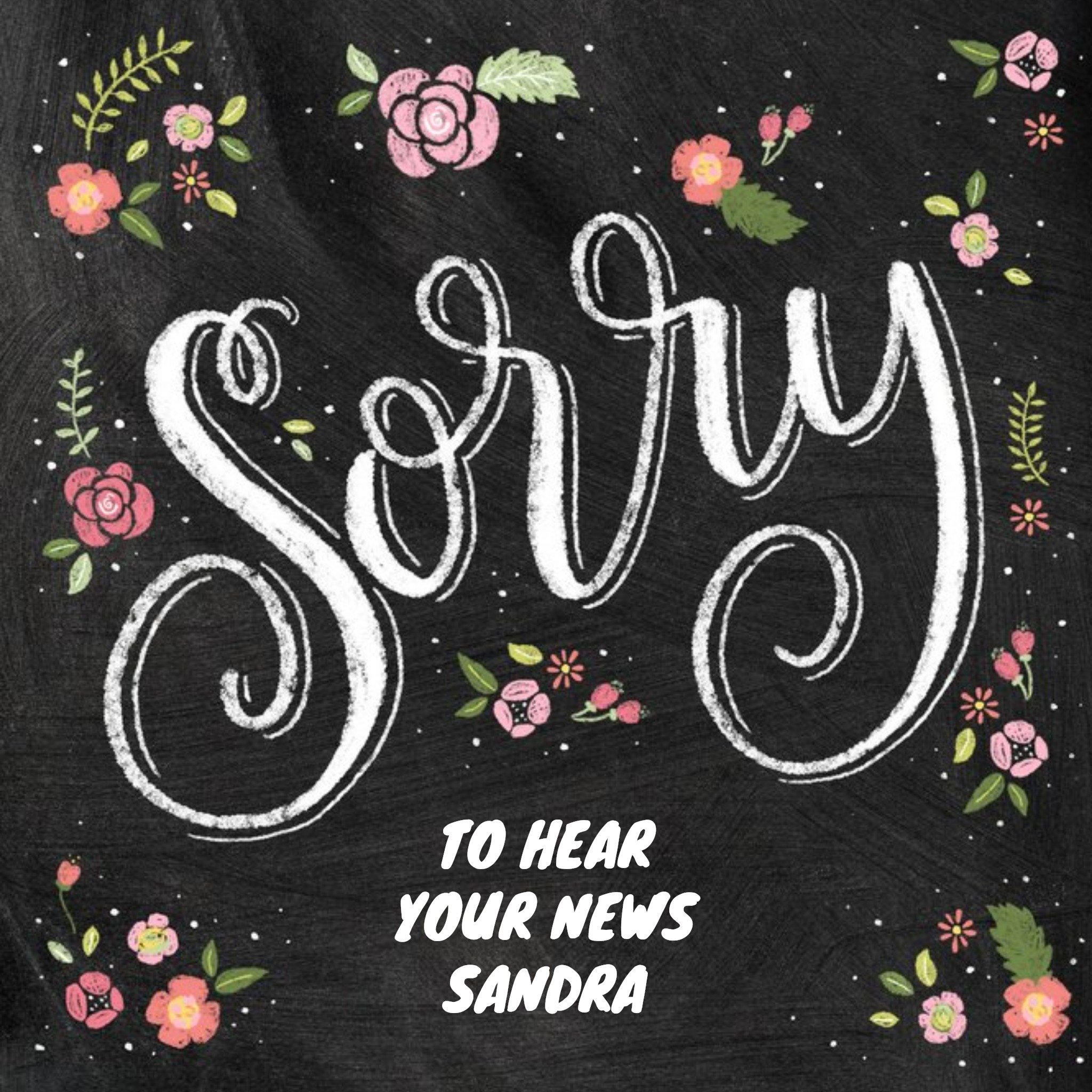 Moonpig Bursts Of Floret Personalised Sorry To Hear Your News Card
