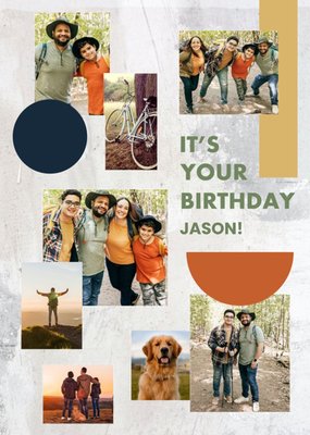 Minimalista Modern Photo Upload Birthday Card