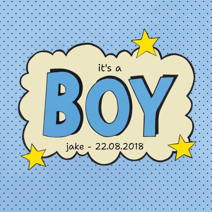 James Ellis Its A Boy Personalised Card