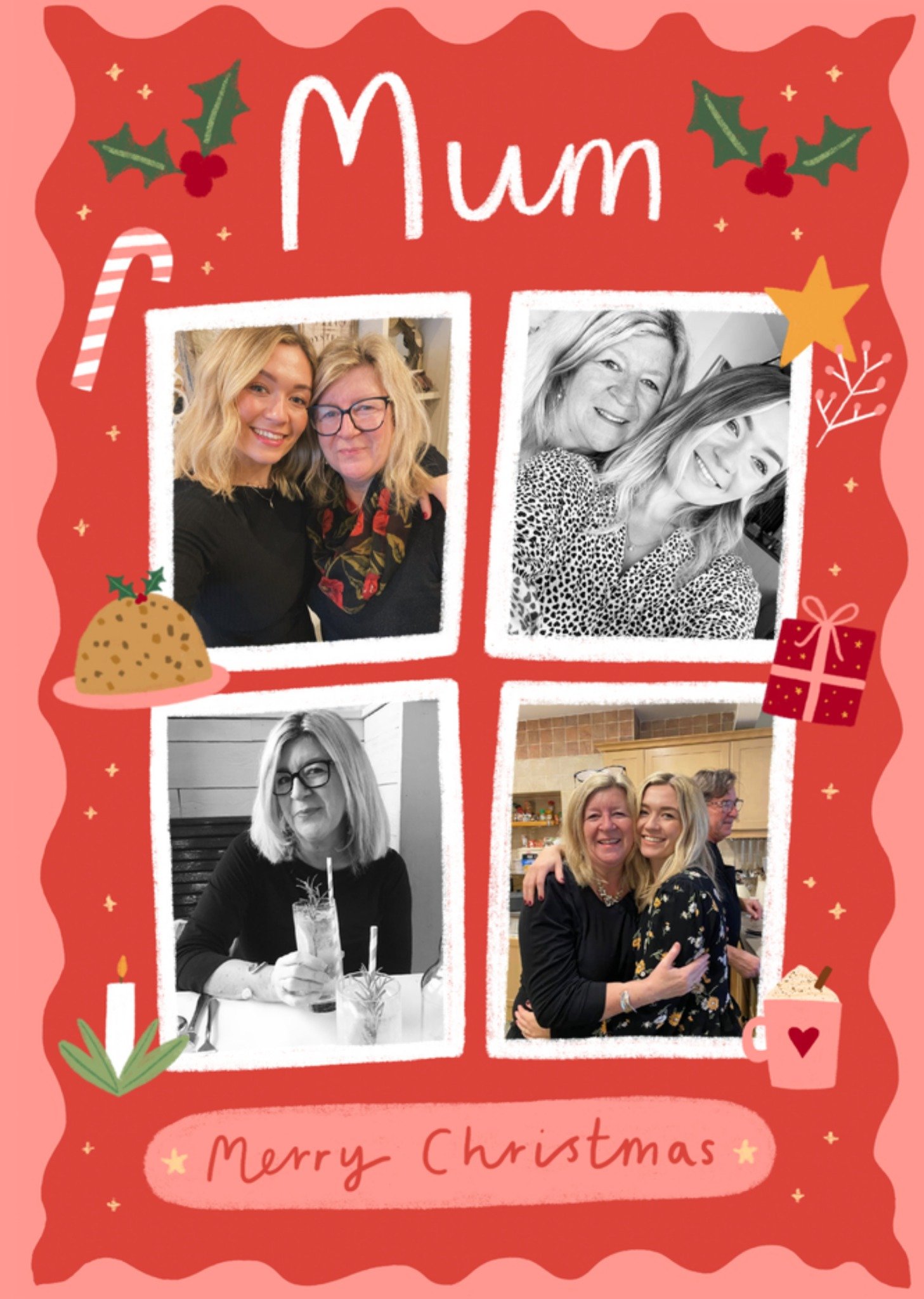 Moonpig Cute Illustrated Mum Photo Upload Christmas Card