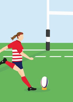 Illustrated Female Rugby Player Card