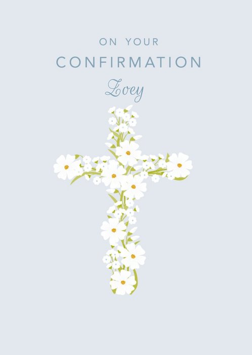 Klara Hawkins Floral Cross Confirmation Card