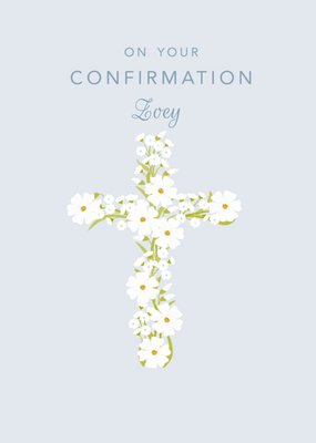 Klara Hawkins Floral Cross Confirmation Card