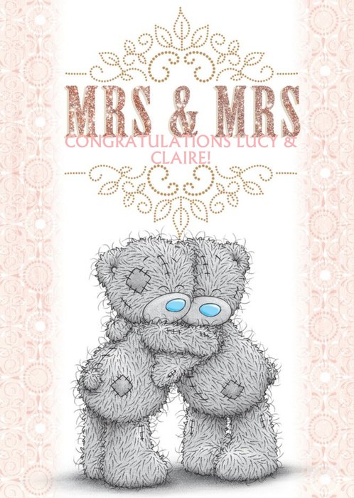 Tatty Teddy Mr & Mrs Personalised Wedding Day Card