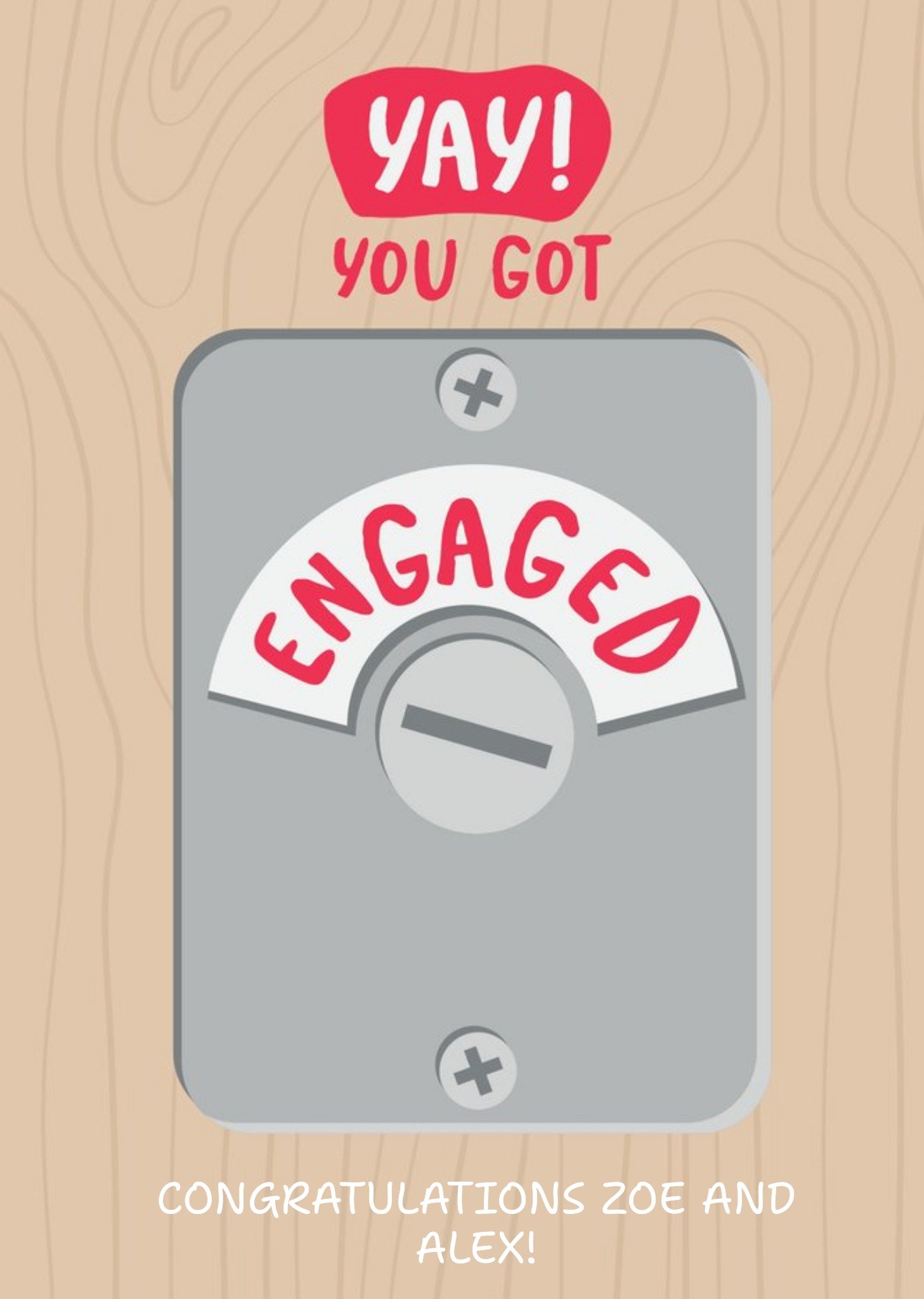 Moonpig Banter Lock Humour Funny Personalised Engagement Card