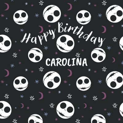 Nightmare Before Christmas Jack Skellington Moon And Stars Pattern Birthday Card