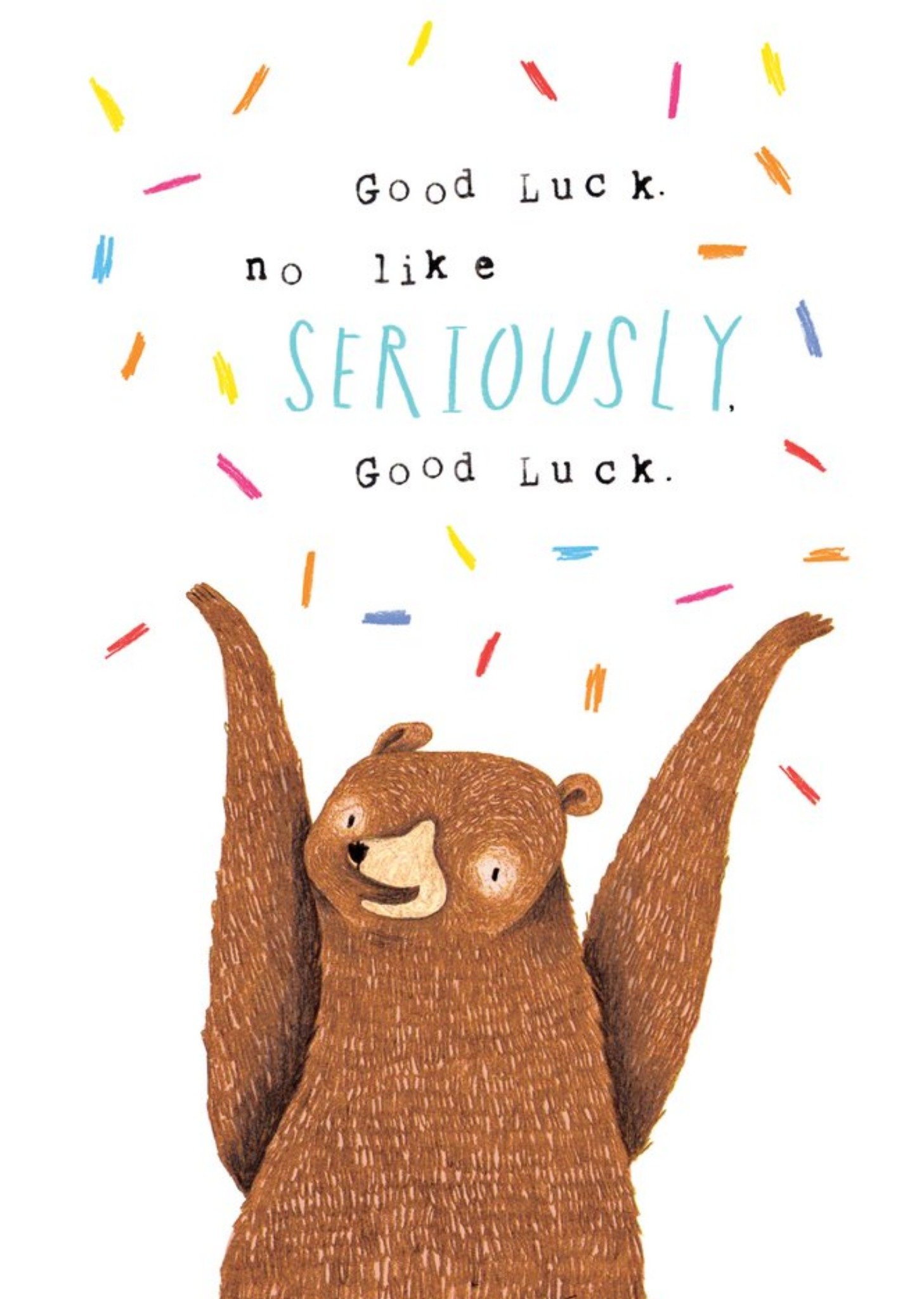 Moonpig Animal Birthday Card - Grizzly Bear - Good Luck Card