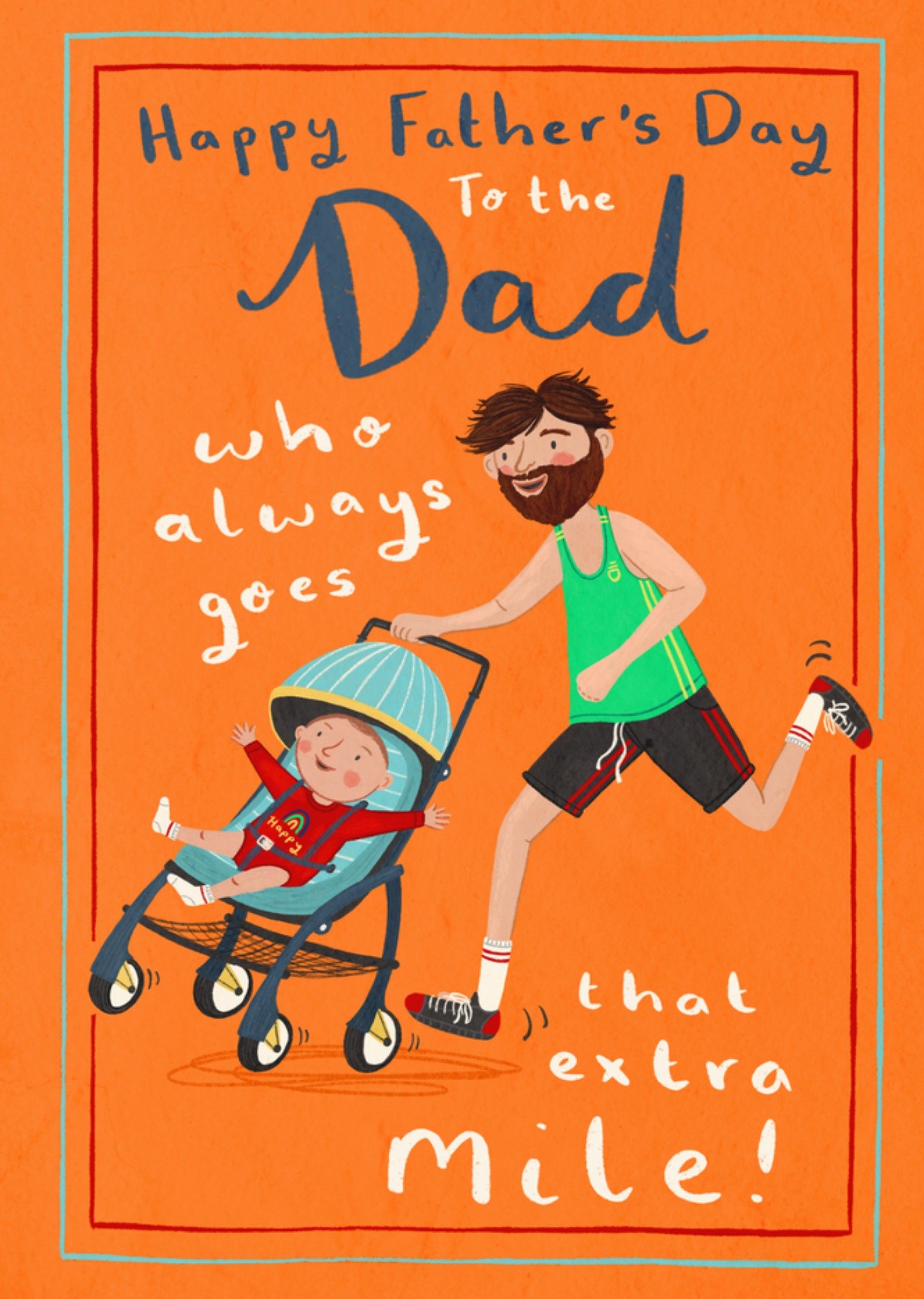 Moonpig Happy FatherâS Day Goes The Extra Mile Illustrated Card