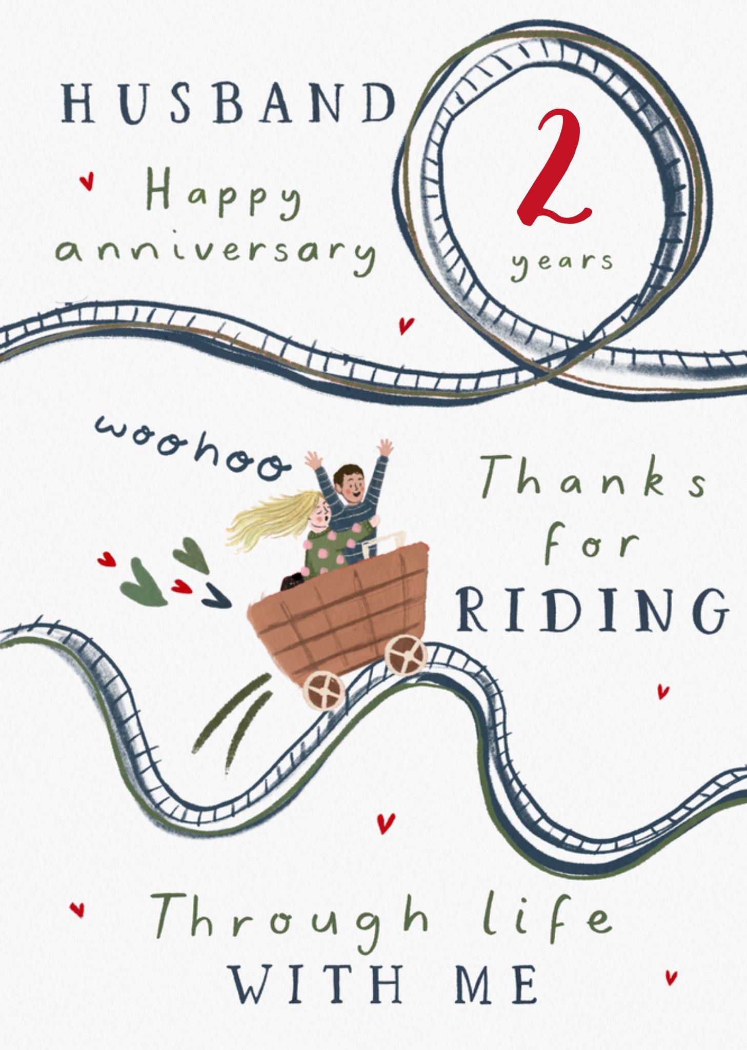 Moonpig Riding Through Life With Me 2 Years Happy Anniversary Card