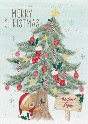 Cute Uddle Christmas Tree Postcard