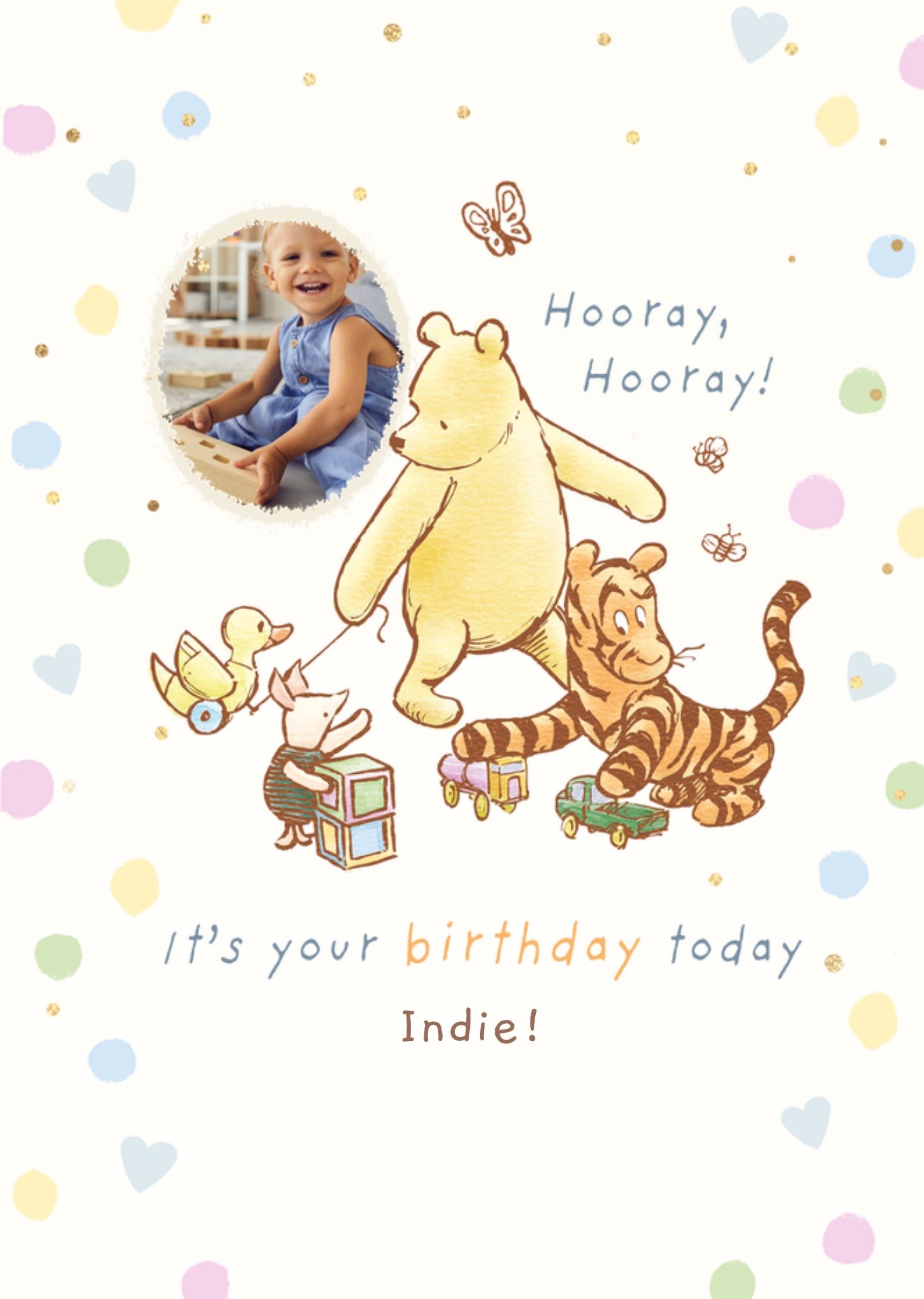 Disney Winnie The Pooh And Friends Photo Upload Birthday Card
