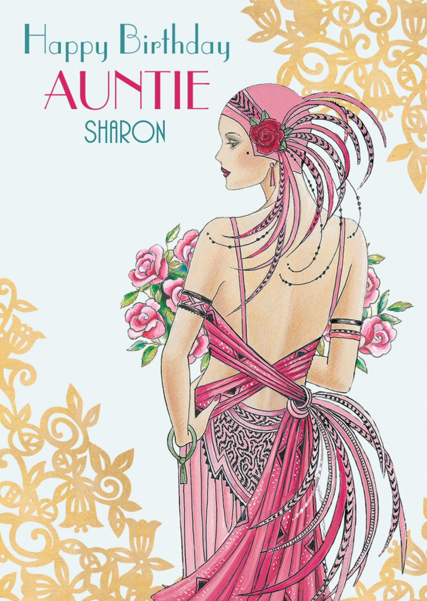 Moonpig Auntie Art Deco Card