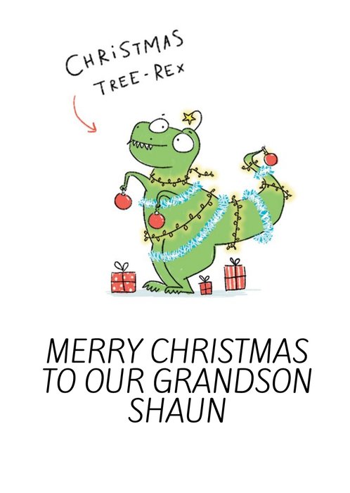 Funny Christmas Card A Christmas Tree-Rex