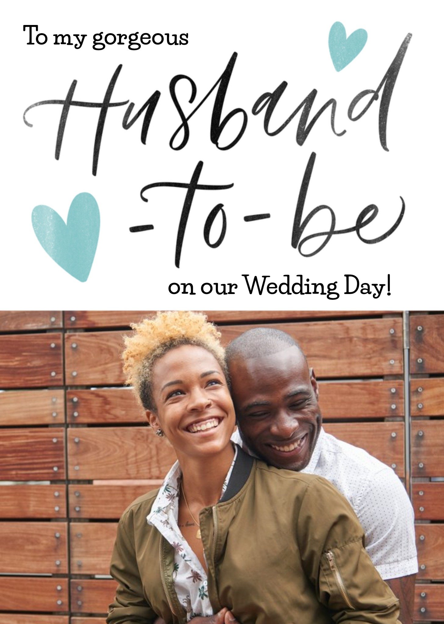 Moonpig Allure Typographic Husband To Be Photo Upload Card