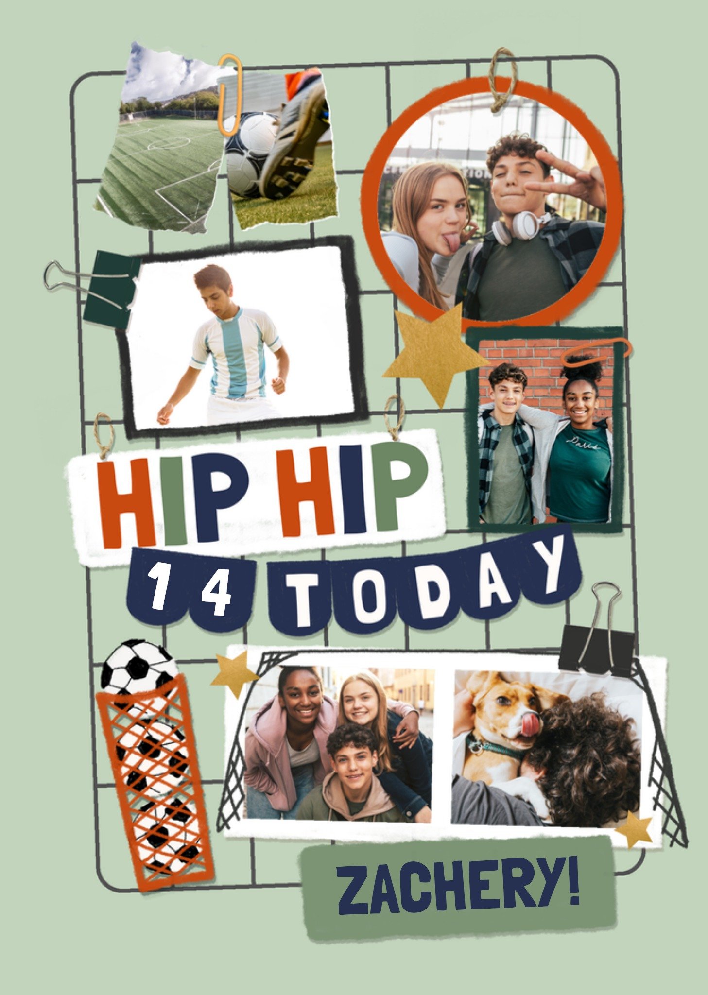 Moonpig Hip Hip 14 Today Photo Upload Birthday Card